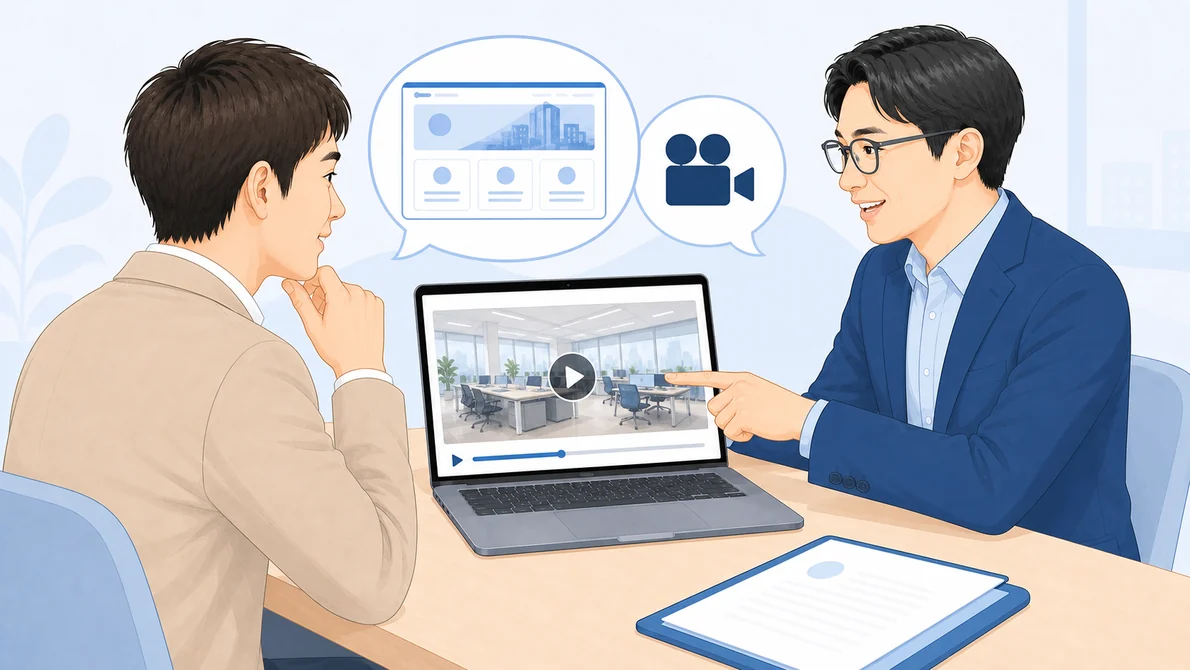 Webサイトと申請資料を確認する担当者